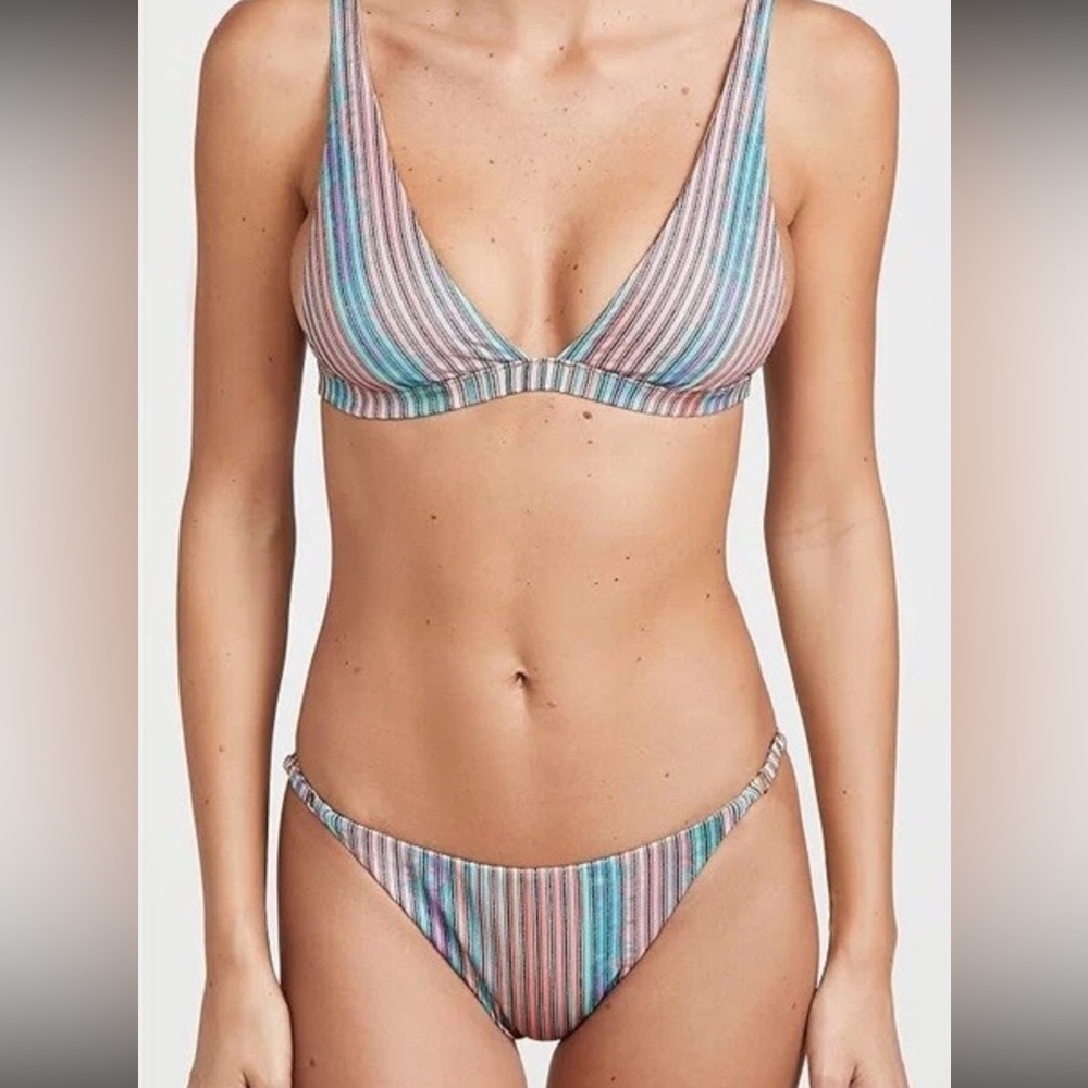 PQ Swim Pink and Blue Striped Bikini